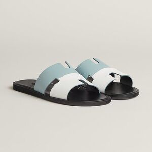 Hermès Vert D'eau / Blanc Izmir Sandals